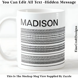 Taza De Café Deseo estar tejiendo & Mensaje oculto 092B