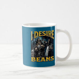 Taza De Café Deseo Frijoles Funny Hard Skeleton Meme Bootleg 