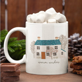 Taza De Café Deseos cálidos Navidades caseros acogedores