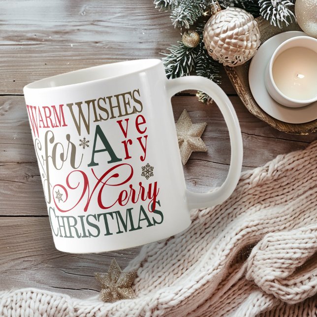 Taza De Café Deseos cálidos Tipografía Red/Green ID589 (Subido por el creador)
