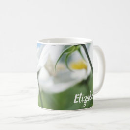 Taza De Café Deseos con Margaritas Blancas Personalizadas