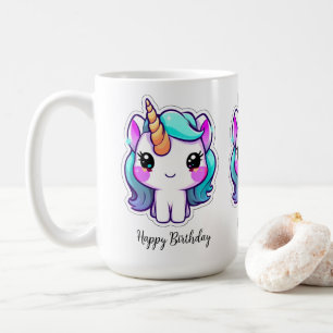 Taza De Café Deseos de cumpleaños mágicos de unicornio - Estilo