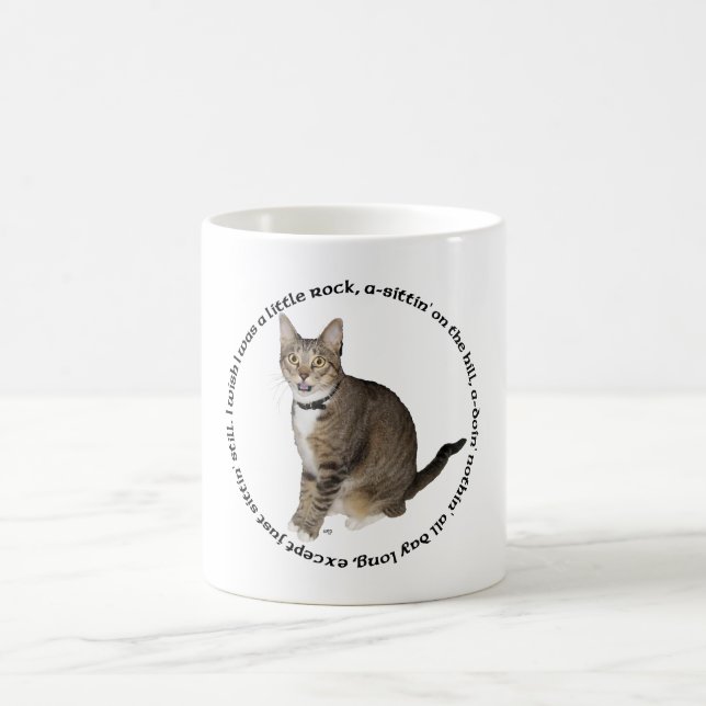 Taza De Café Deseos de gato atigrado (Centro)