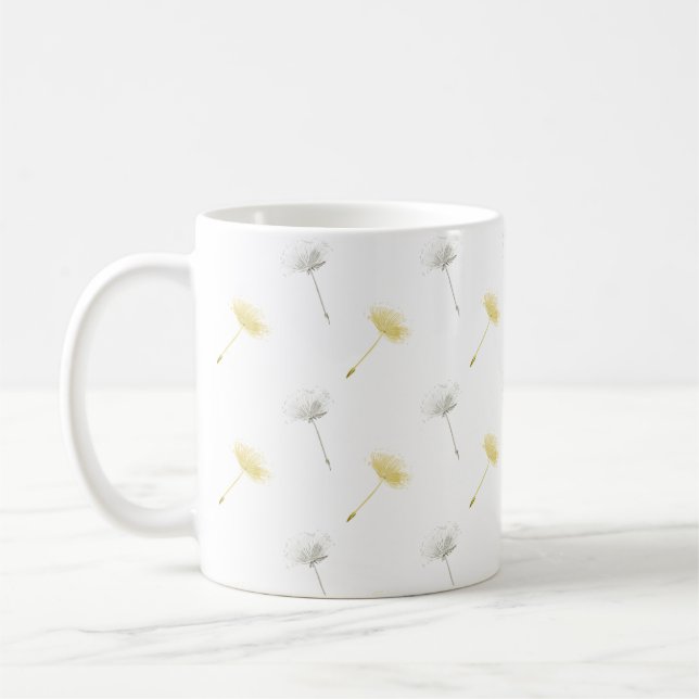 Taza De Café Deseos de las flores de Dandelion (Izquierda)