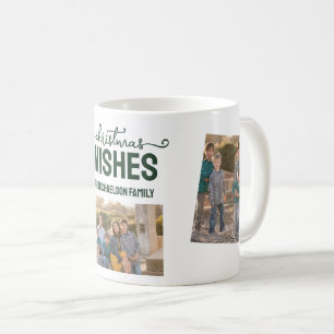 Taza De Café Deseos de Navidad Verde Oscuro 3 Fotos