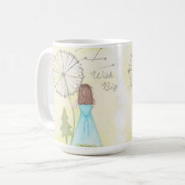 Taza De Café Deseos en una niñita de diente de león