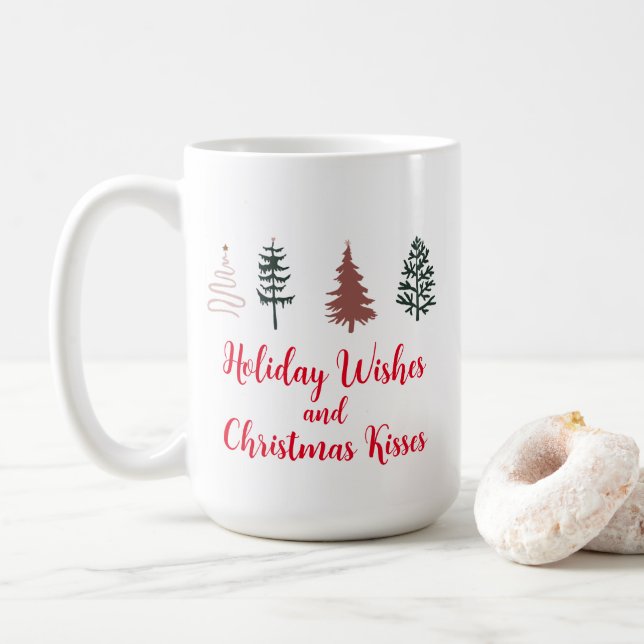 Taza De Café Deseos y besos de Navidades (Con donut)