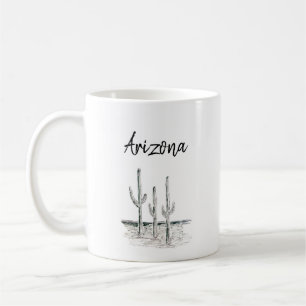 Taza De Café Desert Cactus Arizona Southwest Black White