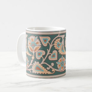 Taza De Café Desert Crepúsculo Art Nouveau Café Floral Mug