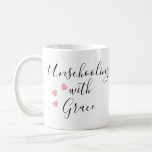 Taza De Café Desescolarizar a mamá Grace Hearts