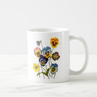Taza De Café Desfile bordado de pansies