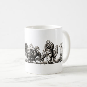 Taza De Café Desfile de animales de cuento vintage: Arte de par