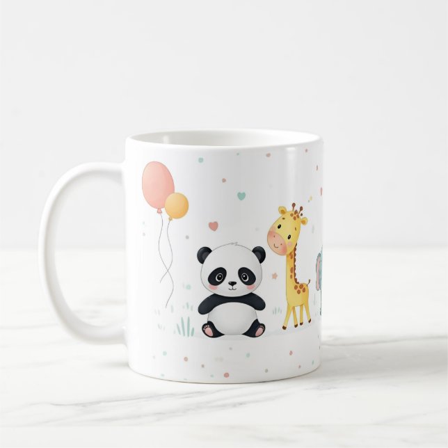 Taza De Café Desfile de animales personalizados en Pastel - Dis (Izquierda)