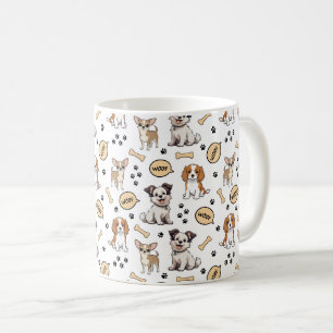 Taza De Café Desfile de Cachorros Juguetones