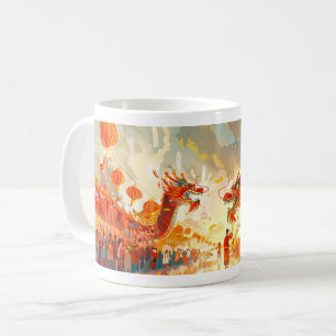 Taza De Café Desfile Dragon - Diseño 2