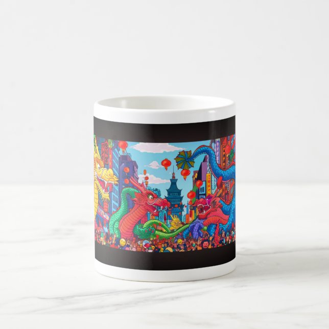 Taza De Café Desfile Dragon - Diseño 3 (Centro)