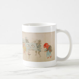 Taza De Café Desfile Nocturno de Yokai Japonés Antiguo