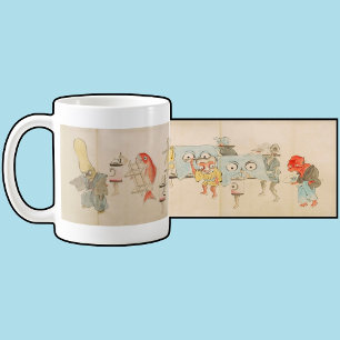 Taza De Café Desfile Nocturno de Yokai Japonés Antiguo