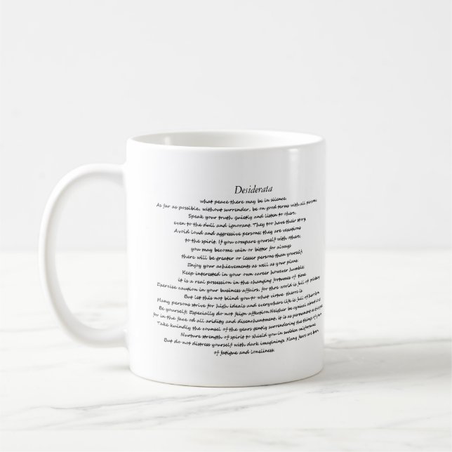 TAZA DE CAFÉ DESIDERATA PERSONALIZADO MUG (Izquierda)