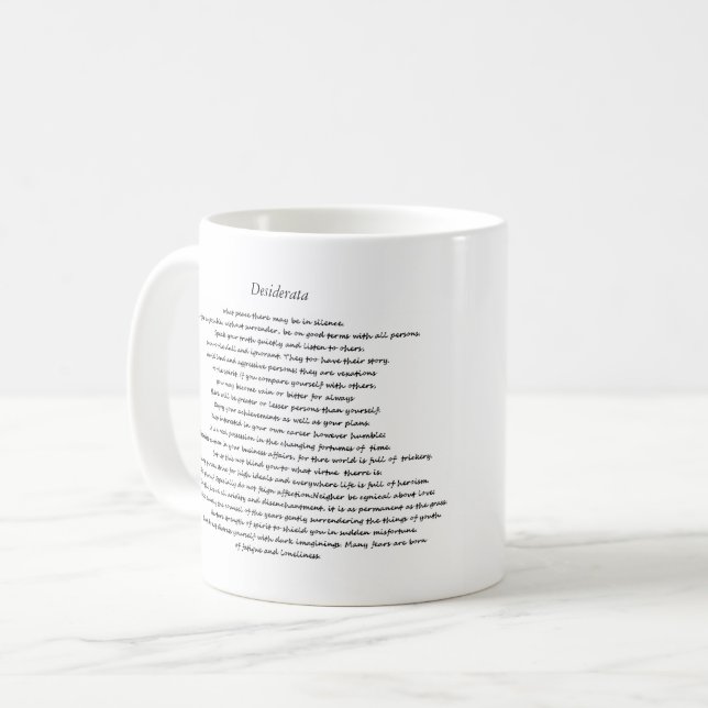 TAZA DE CAFÉ DESIDERATA PERSONALIZADO MUG (Anverso izquierdo)