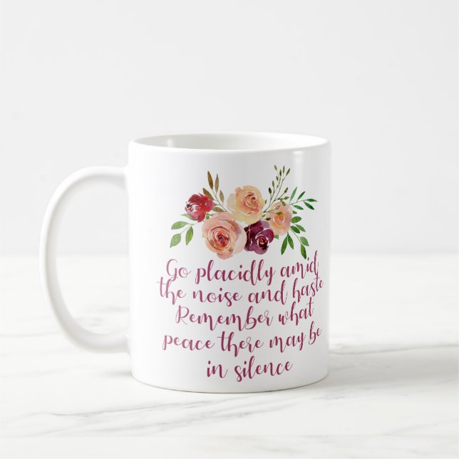 Taza De Café Desiderata poema Meditación pacífica (Izquierda)
