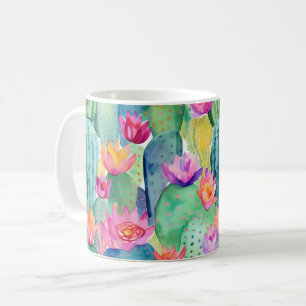 Taza De Café Desierto de arte de las flores de Cactus Colorful