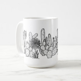 Taza De Café Desierto Mínimo – Botánico de Tinta Negra