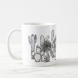 Taza De Café Desierto Mínimo – Botánico de Tinta Negra