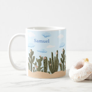 Taza De Café Desierto salvaje con nombre personalizado de Cactu