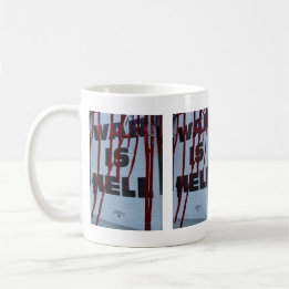 Taza De Café Design Vermelho de Expressão Urbana War is Hell