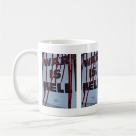 Taza De Café Design Vermelho de Expressão Urbana War is Hell 