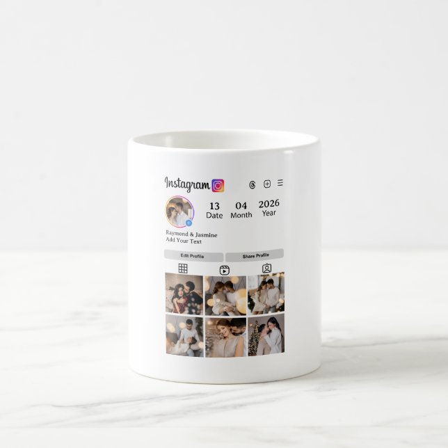 Taza De Café Design Your Own 7 Photo Collage (Centro)