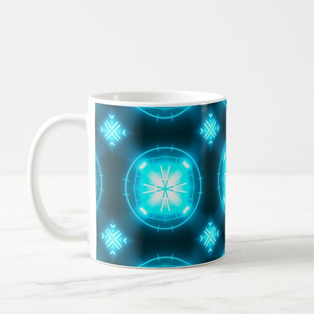 Taza De Café Designer abstract background with glowing individu (Izquierda)