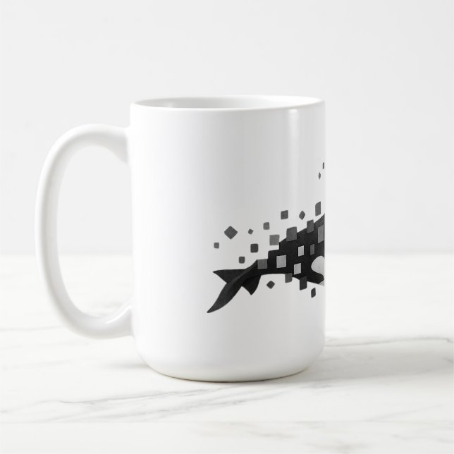 Taza De Café Desintegración digital de orcas - Serie de ciberoc (Izquierda)
