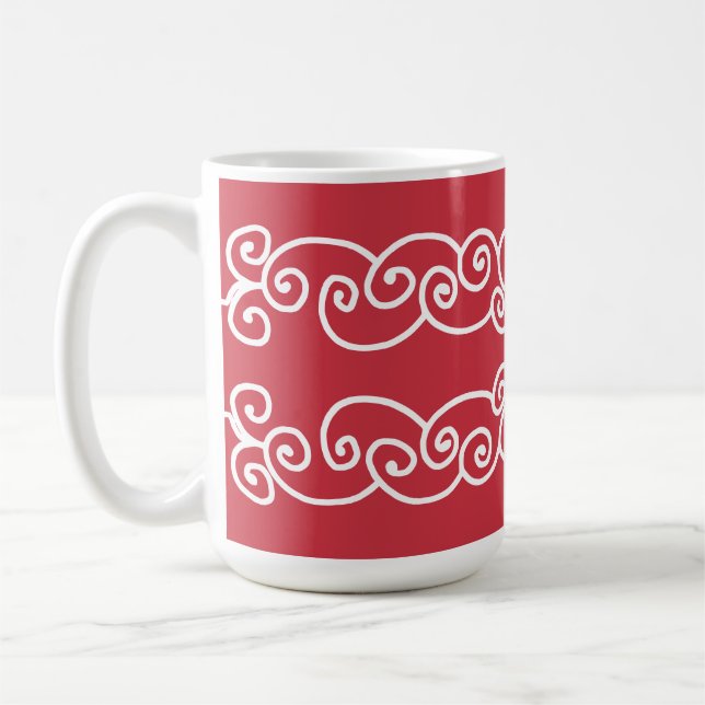 Taza De Café Deslizadores blancos rojos de ladrillo (Izquierda)