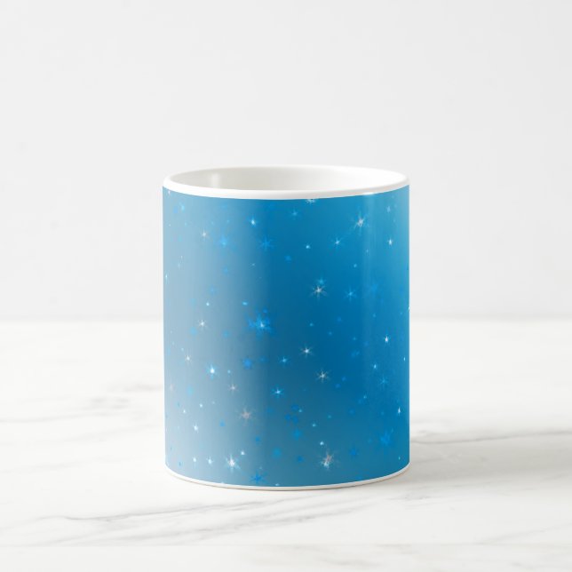 Taza De Café Deslumbrante Violeta Azul y estrellas plateadas ca (Centro)