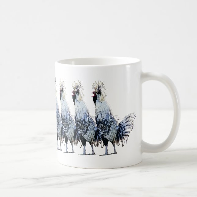 Taza De Café Desorden obsesivo del pollo: Con cresta polaco (Derecha)