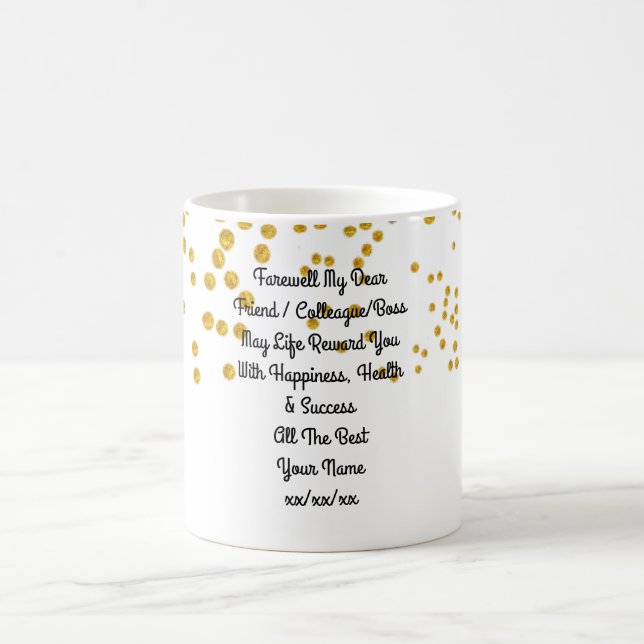 Taza De Café Despedida de regalo a colega amigo jefe personaliz (Centro)