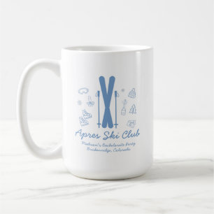 Taza De Café Despedida de soltera de esquí Último brindis Azul 