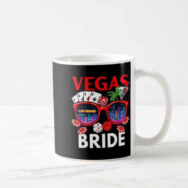 Taza De Café Despedida de soltera de Vegas Wedding Bride-Squad  (Derecha)