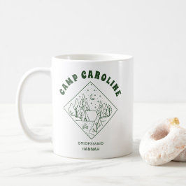 Taza De Café Despedida de soltera en el campamento Dama de hono