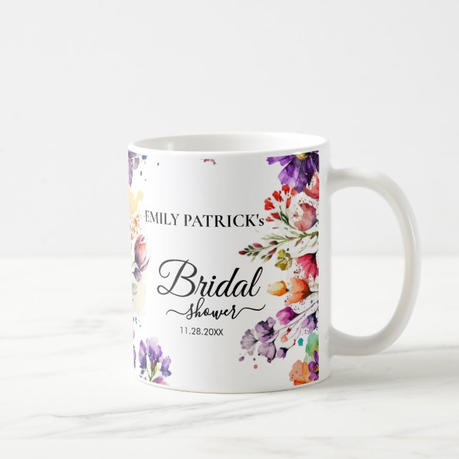 Taza De Café Despedida de soltera floral colorida (Derecha)