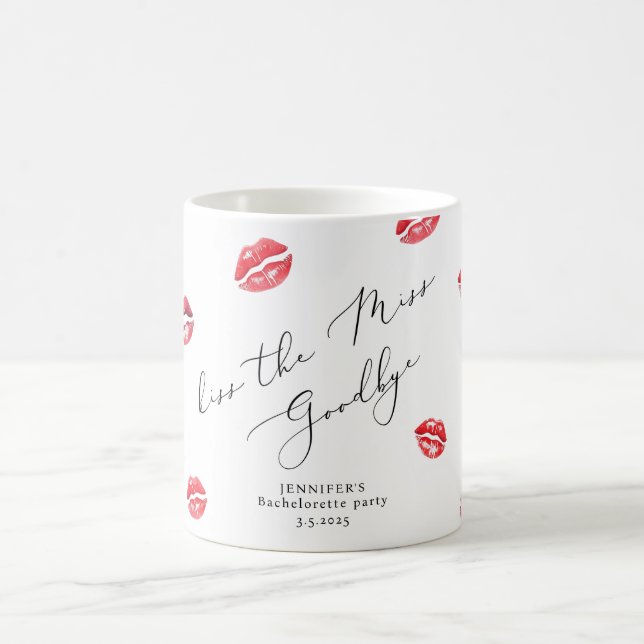 Taza De Café Despedida de soltera Kiss the Miss Goodbye (Centro)