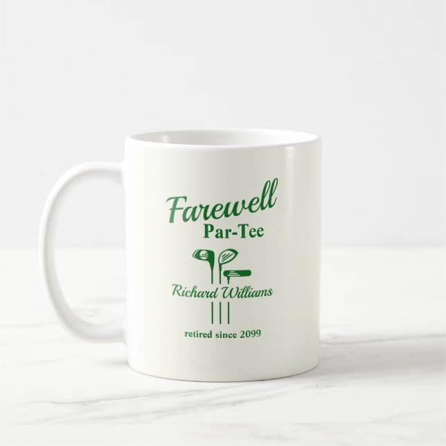 Taza De Café Despedida Jubilación Club de Golf Tema Par Tee (Izquierda)