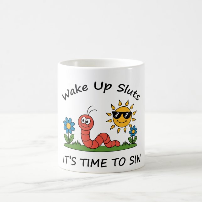 Taza De Café Despertad P*tas Es Hora de Pecar (Centro)