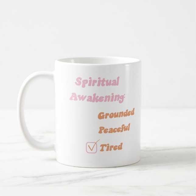 Taza De Café Despertar espiritualmente es gracioso (Izquierda)