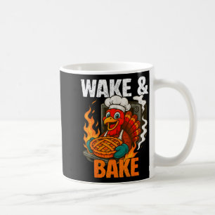 Taza De Café Despertar Y Hornear Divertido Pavo Vintage Día De 