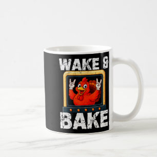 Taza De Café Despertar Y Hornear Divertido Roca En Pavo Vintage