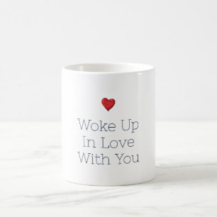 Taza De Café Despertó Enamorada De Ti Corazón Rojo
