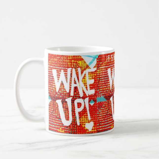 Taza De Café ¡Despierta! Con mensaje personalizado (Izquierda)